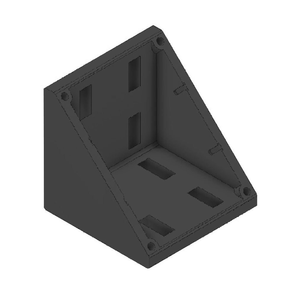 MODULAR SOLUTIONS ELITE ALUMINUM GUSSET BRACKET 90MM X 90MM ANGLE W/HARDWARE